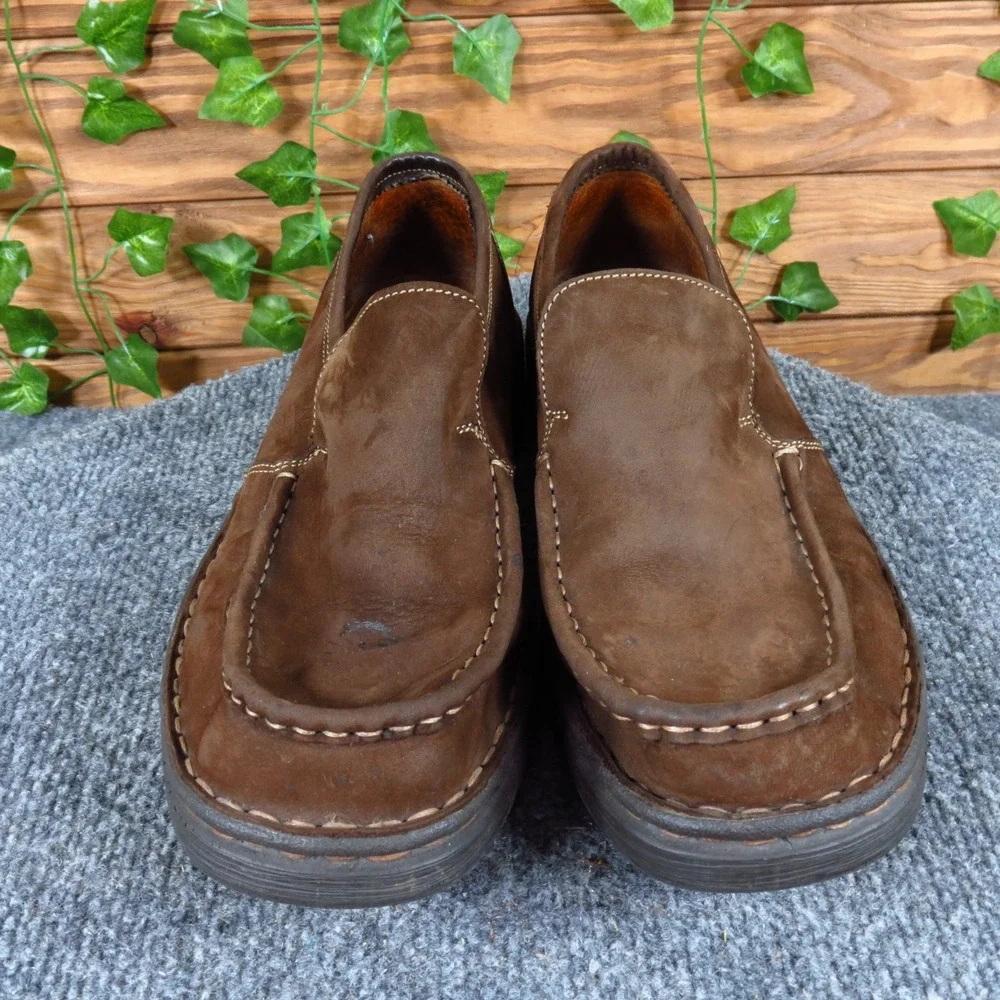G.H.‎ Bass & Co. Men Slip On Loafer 9.5 Casual Walking Brown Nubuck Leather Shoe